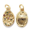 Brass Micro Pave Colorful Cubic Zirconia Pendants KK-P192-11G-2