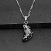 Moon Natural Snowflake Obsidian Pendant Necklaces AK5365-8-1
