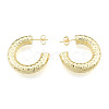 Brass C-shape Stud Earrings EJEW-N011-109-3