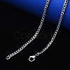 Non-Tarnish Men's 304 Stainless Steel Cuban Link Chain Necklace NJEW-S420-002P-4