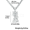 Cubic Zirconia Cat Pendant Necklaces HM3500-4