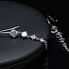 Rhodium Plated 925 Sterling Silver Teardrop Tassel Dangle Earrings for Women EJEW-P231-44P-2
