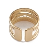 Ion Plating(IP) 304 Stainless Steel Criss Cross Open Cuff Rings for Women RJEW-G285-27G-3