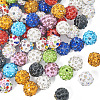 Pandahall 100Pcs 10 Colors Rhinestone Pave Disco Ball Beads RB-TA0001-11A-3