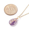 Natural Amethyst Teardrop Pendant Necklace NJEW-JN03900-03-7