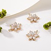 4Pcs Brass Micro Pave Clear Cubic Zirconia Pendants ZIRC-SZ0001-66-5