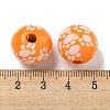 Printed Wood European Beads WOOD-G022-09F-3