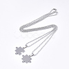 Valentine's Day Theme 304 Stainless Steel Pendants Necklaces STAS-S079-97-3