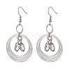 Glass Oval Dangle Earrings EJEW-JE05724-01-1