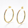 Brass Cubic Zirconia Stud Earrings EJEW-S201-110-2