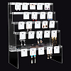 DIY 5-Tier Stairs Shape Acrylic Earring Displays Holder Set ODIS-WH0029-64B-1