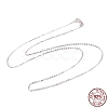 Rhodium Plated 925 Sterling Silver Cable Chains Necklace for Women STER-I021-08B-P-2
