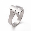 Non-Tarnish 201 Stainless Steel Clover Finger Ring RJEW-J051-07P-1