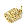 Rack Plating Brass Micro Pave Clear Cubic Zirconia Charms KK-G501-01M-G-2
