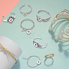 DELORIGIN 6Pcs 6 Style Alloy Interchangeable Snap Link Cuff Bangles & Charm Bracelets Settings DIY-DR0001-06-6
