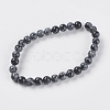 Natural Snowflake Obsidian Beads Strands G-G515-6mm-01-2
