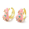 Colorful Cubic Zirconia Triangle Cuff Earrings with Enamel EJEW-G348-01G-1