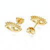 Brass Evil Eye Stud Earrings for Women EJEW-N011-50-2