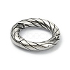 Tibetan Style 316 Surgical Stainless Steel Spring Gate Rings STAS-E191-03AS-02-2