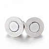 Platinum Color Round Brass Magnetic Jewelry End Clasps X-MC022-NF-4