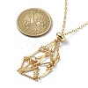 Brass Macrame Pouch Empty Stone Holder for Pendant Necklaces Making NJEW-TA00100-02-2
