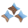 Opaque Resin & Walnut Wood Pendants RESI-S389-011A-C01-1