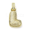 Brass Micro Pave Clear Cubic Zirconia Pendants KK-M279-01G-L-1