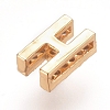 Golden Plated Brass Micro Pave Cubic Zirconia Slide Charms ZIRC-L075-61H-G-2