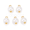 Eco-Friendly Dyed Glass Pearl Pendants PALLOY-JF00740-03-1