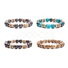 Natural Coconut & Stone Beaded Stretch Bracelet for Women BJEW-JB07546-1