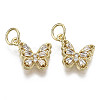Brass Micro Pave Clear Cubic Zirconia Charms X-ZIRC-N039-093-NF-1