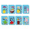 48 Sheets 8 Styles Summer Paper Make a Face Stickers DIY-WH0467-009-1