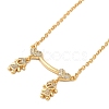 Brass Micro Pave Clear Cubic Zirconia Girls and boys Pendant Necklaces for Valentine's Day NJEW-K381-01A-G-1