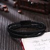 Punk Braided Leather Wrap Bracelets BJEW-BB34062-5