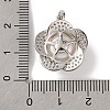 Rhodium Plated 925 Sterling Silver Micro Pave Clear Cubic Zirconia Pendants STER-C009-11P-3