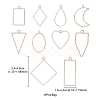 10Pcs Alloy Open Back Bezel Pendants PALLOY-YWC0002-02RG-4