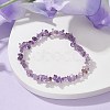 Natural Amethyst Chips Beaded Stretch Bracelets for Women BJEW-JB10046-06-2