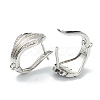 Shell Shape Brass Micro Pave Clear Cubic Zirconia Hoop Earring Findings with Latch Back Closure EJEW-A058-24P-1