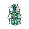 Beetles Enamel Pin with Rhinestone JEWB-P016-06AG-01-1