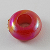 Large Hole Opaque AB Color Acrylic Rondelle European Beads SACR-R697-M44-2