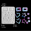 DIY Heart/Star/Rectangle Pendant Silicone Molds DIY-YW0008-03-2