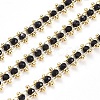 3.28 Feet Handmade Faceted Glass Beaded Chains X-CHC-G003-B03-1