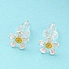 Two Tone 999 Sterling Silver Stud Earrings STER-P052-A01-S-2