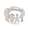 Non-Tarnish 201 Stainless Steel Family Adjustable Ring for Women RJEW-F131-03P-2