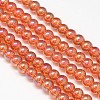 Electroplate Crystal Glass Round Beads Strands EGLA-F037-6mm-A07-2