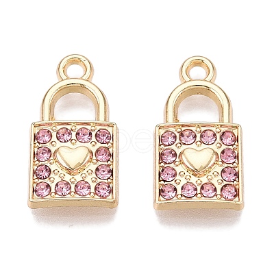 Rack Plating Alloy Rhinestone Pendants FIND-N005-29G-B-1