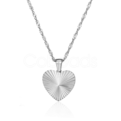 Non-Tarnish Stainless Steel Heart Pendant Necklaces for Women RH2870-2-1