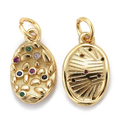 Brass Micro Pave Colorful Cubic Zirconia Pendants KK-P192-11G-1