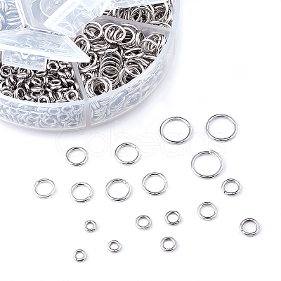 Kissitty 304 Stainless Steel Open Jump Rings STAS-KS0001-01-1