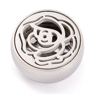 304 Stainless Steel Magnetic Diffuser Locket Aromatherapy Essential Oil Buckle AJEW-M027-04P-1